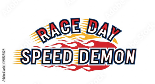 Racing Logo with Flames Design.