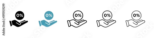 Schilderij op canvas Nil Percentage Vector Icon Set