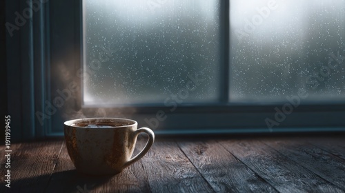 Cozy rainy day coffee