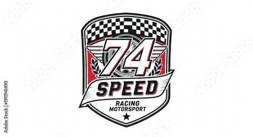 Racing Motorsport Badge Logo Design.
