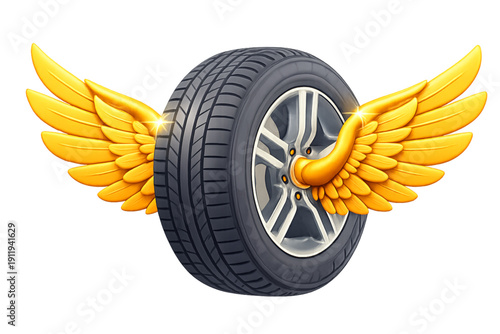 Winged Car Tire: Symbol of Speed and Premium Performance