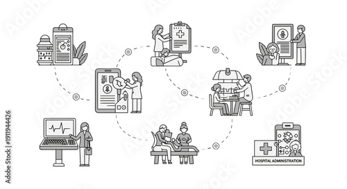 A minimalist illustration evoking health monitoring technology, ideal for medical websites or apps.