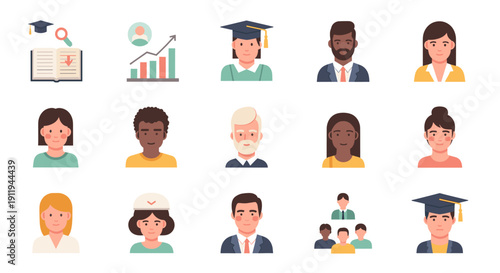 A cheerful illustration of two people profiles, perfect for user interface design and social media content.