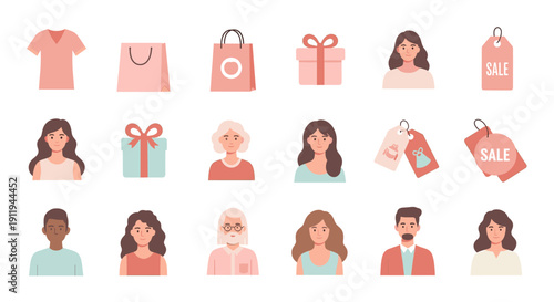 A minimalist illustration of diverse individuals, perfect for user profiles or team pages on websites.