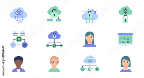 A calm and focused individual with symbols above their head, ideal for business presentations or motivational content.