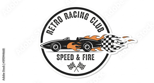 Retro Racing Club Logo Design.