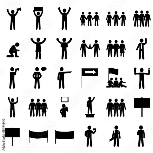 Business people icon set man and woman vector silhouette illustration