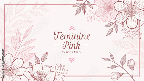 Elegant pink floral typography for feminine designs and branding