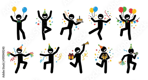 Silhouette People Celebrating Party Event.