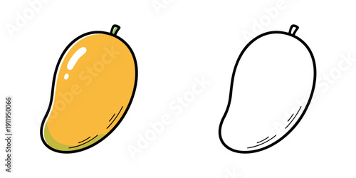 シンプルなマンゴーのアイコンイラスト