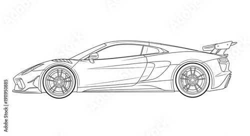 black sports car isolated