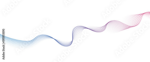 Flowing Dot Wave halftone gradient pattern on transparent background