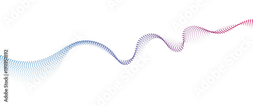 Flowing Dot Wave halftone gradient pattern on transparent background