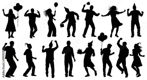 Silhouettes of People Dancing Freely.