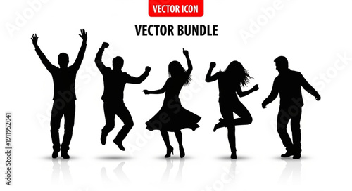 Silhouettes of People Dancing Together.