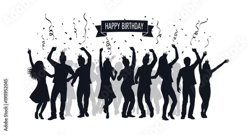 Silhouettes of People Dancing Together.