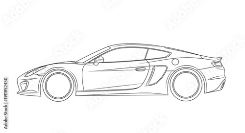 Sketch of Modern Sports Car.