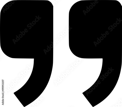 Quotation mark icon vector black silhouette print design
