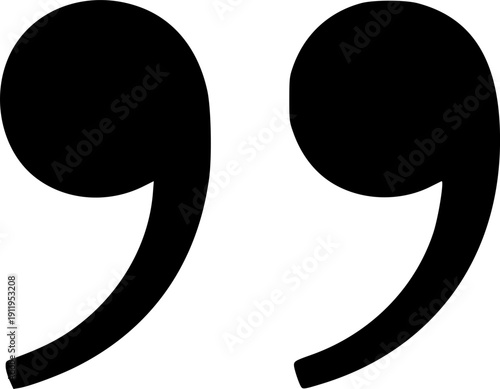Quotation mark icon vector black silhouette print design

