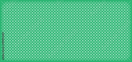 An abstract pattern of interconnected white lines forming a grid on a solid green background