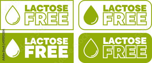 Two styles of labels are shown for lactose free products