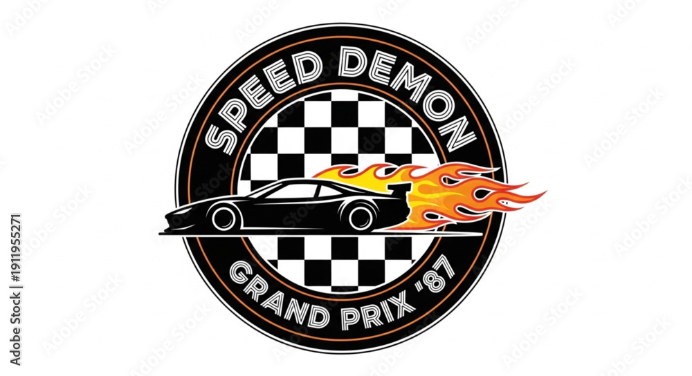 Fototapeta premium Speed Demon Racing Car Logo Design.