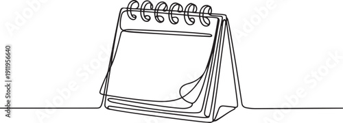 Fotografía Loose-leaf calendar continuous line drawing