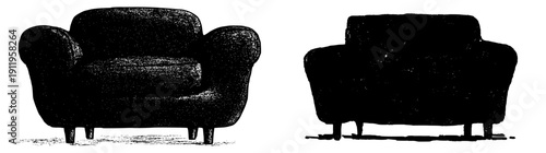 Cozy Red Armchair: A Comfortable Seat in a Rustic Home