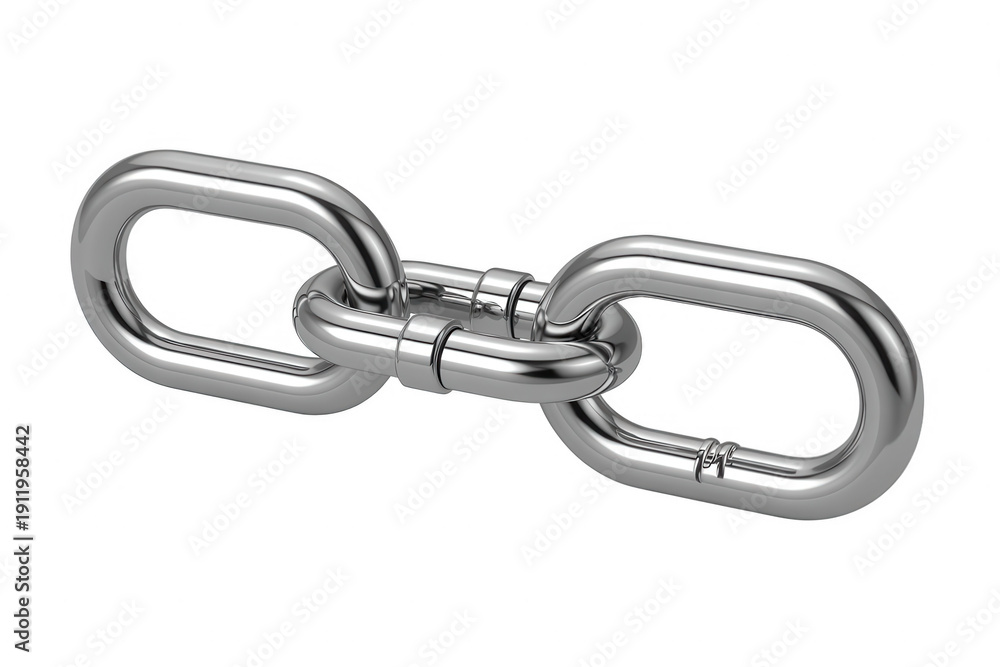 Obraz premium Shiny silver chain link metal chain isolated isolated on a transparent background