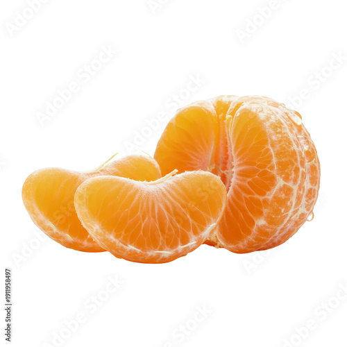 Peeled tangerine with segments