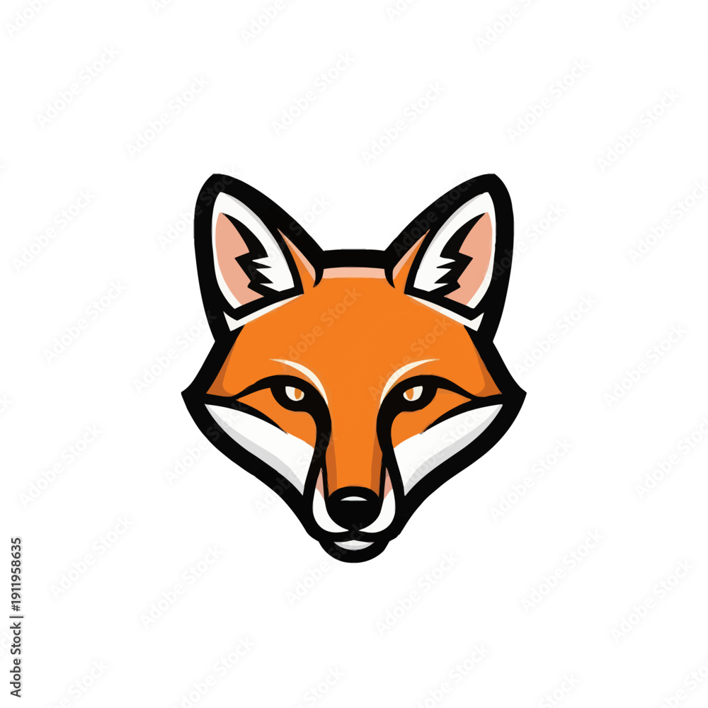 Obraz premium Red Fox Head Illustration Design.