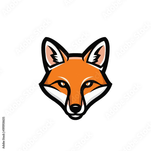 Red Fox Head Illustration Design.