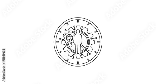 Talent management and technical person icon. HR department symbol