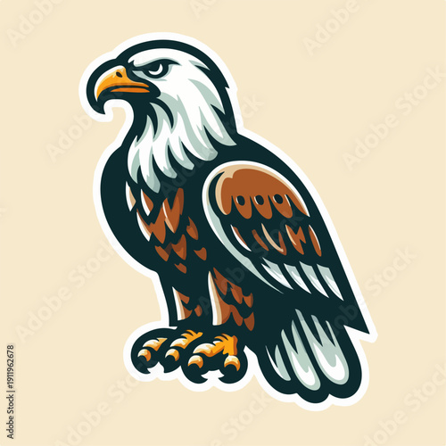 Vector illustration of a mighty eagle flapping its wings
