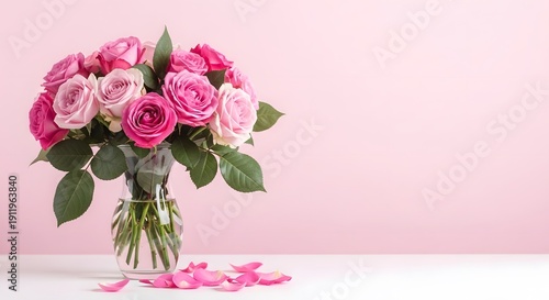 Beautiful pink roses bouquet for mother's day celebration