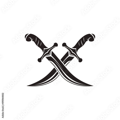 scimitars, swords, blade, weapon, warfare, combat, warrior, arabian, curved, steel, sharp, medieval, islamic, ottoman, persian, cavalry, duel, fight, battle, defense, offense, crossed, emblem, crest, 