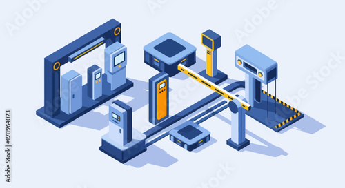 Automated Parking System Components and Barrier Gate Technology.