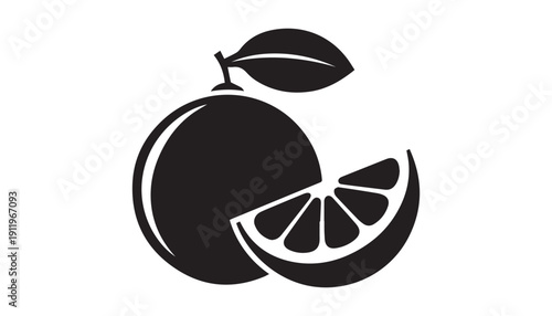black color Grapefruit fruits set of silhouette vector illustration, solid white background
