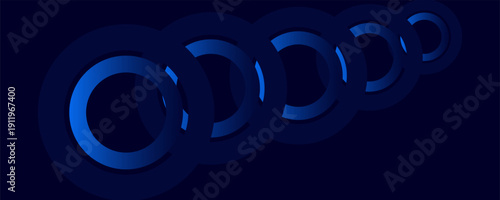 A blue background with circles of different sizes and colors. The circles are arranged in a way that creates a sense of movement and energy.