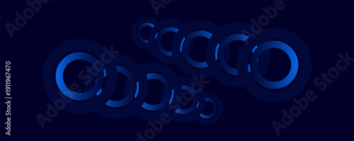 A blue background with circles of different sizes and colors. The circles are arranged in a way that creates a sense of movement and energy.