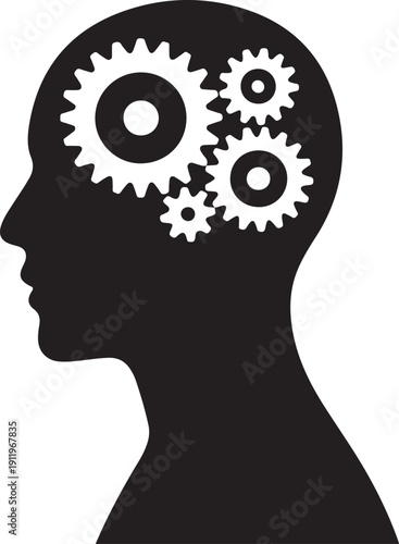 head with gears concept