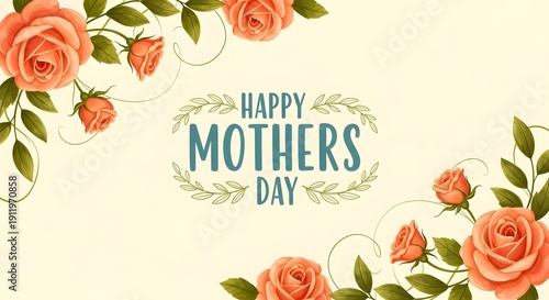 Happy mother's day wishes with beautiful roses and greeting