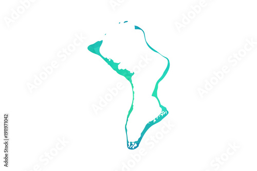 British Indian Ocean Territory Map - Polygon Style Vector Illustration in Green and Blue Gradient, Low Poly Geometric Design, Isolated on White Background, Perfect for Infographics and Learning Use.