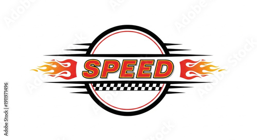 Speed Logo Racing Emblem Badge.