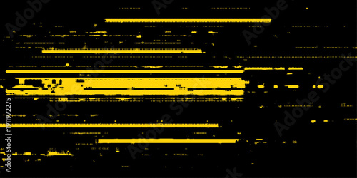 yellow glitch black background vector illustration