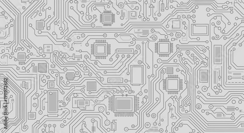 Abstract Grey Circuit Board Seamless Pattern Background