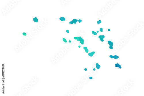 Marshall Islands Map - Polygon Style Vector Illustration in Green and Blue Gradient, Low Poly Geometric Design, Isolated on White Background, Perfect for Infographics and Learning Use.
