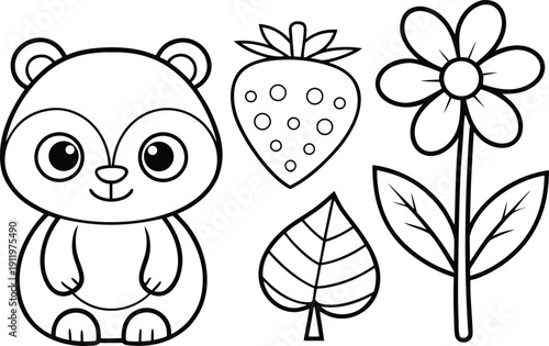 Minimalist Line Art for Digital Coloring. Detailed Floral Pattern for Adult Coloring. Geometric Mandala Design for Creative Relaxation. Cute Animal Illustration for Kids Coloring. Abstract Botanical