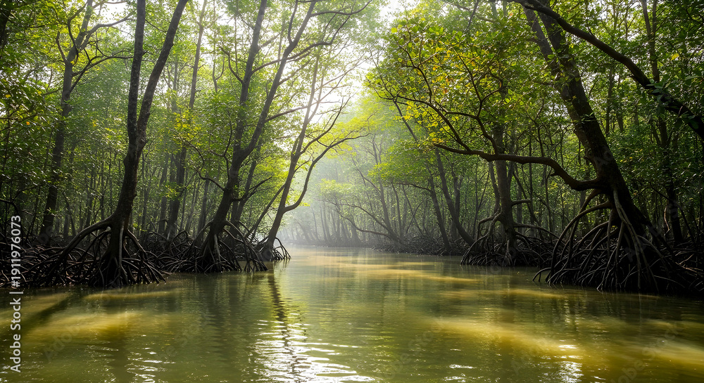 Fototapeta premium Quiet Mangrove Waters of the Sundarbans