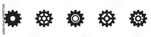 Gears collection. Gear settings icons. Set of black gear wheels. Gear icon vector set. clockwork illustration sign collection. Mechanics symbol. EPS 10